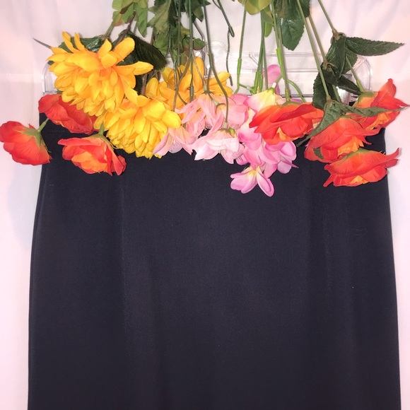 Vintage dark navy midi pencil skirt little stretch - Picture 5 of 11